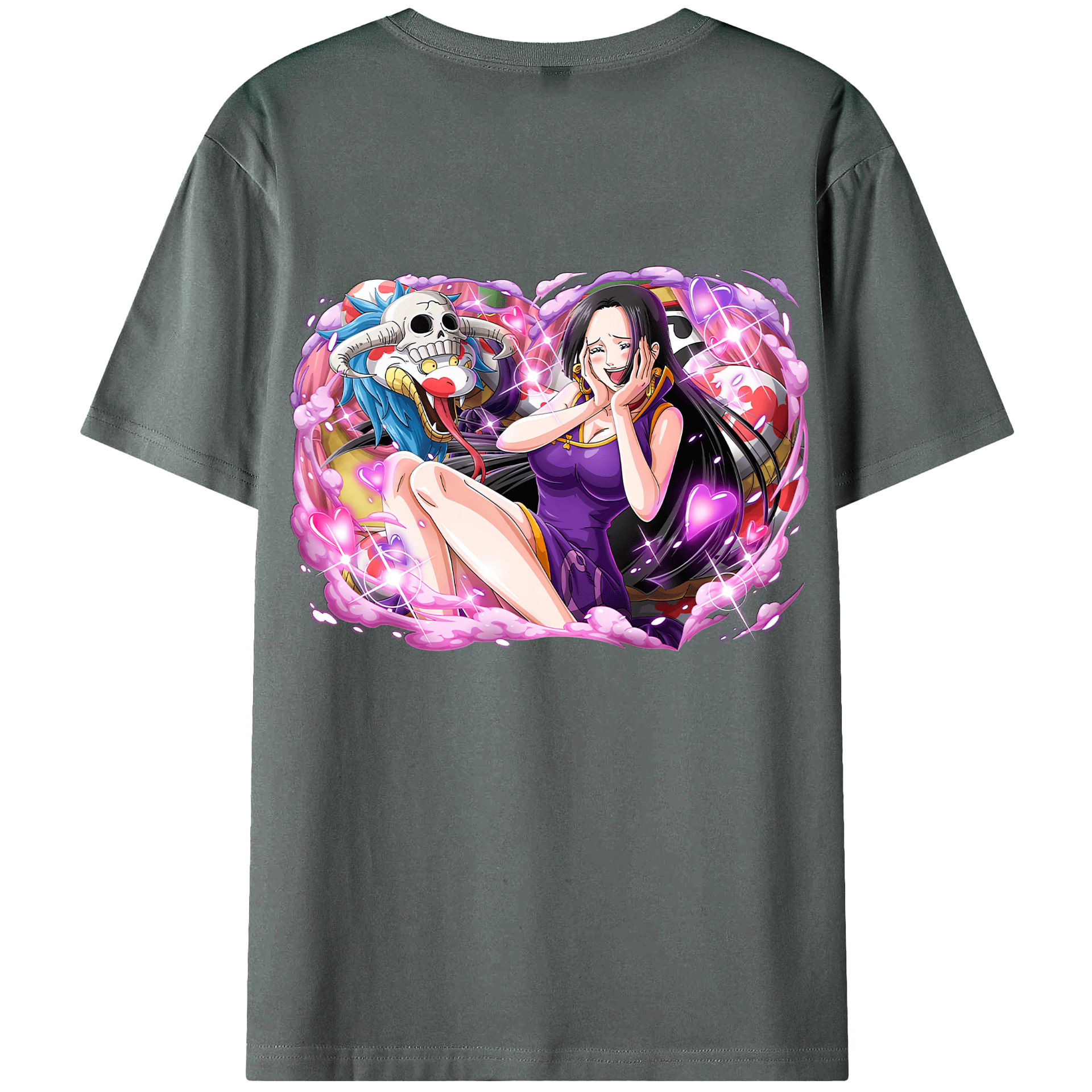 ワンピース ボア・ハンコック ONE PIECE Boa·Hancock 綿100％ メンズ半袖Tシャツ（バックプリント） 通気性